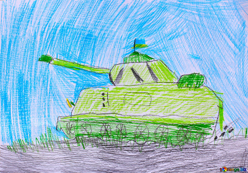Ukrainian tank child`s drawing №32351