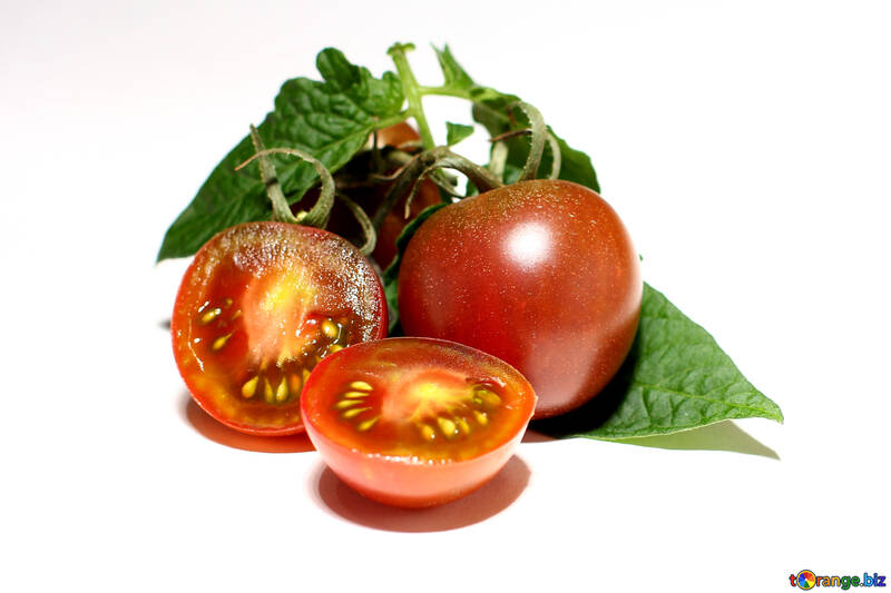 Tomates están aisladas con hojas №32900