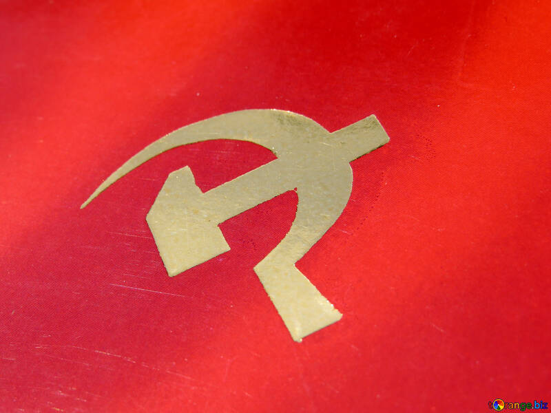 The hammer and sickle on red background №33033