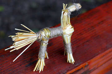 Retro straw Toy horse №34807