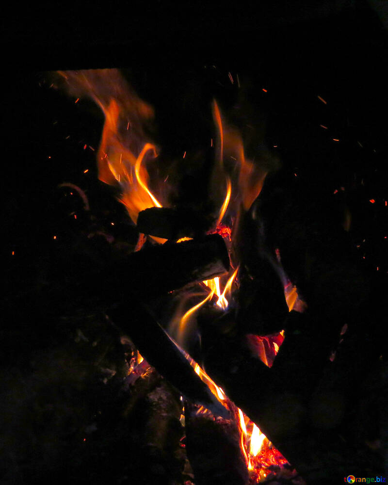 Beautifully lit fire in the fireplace №34344