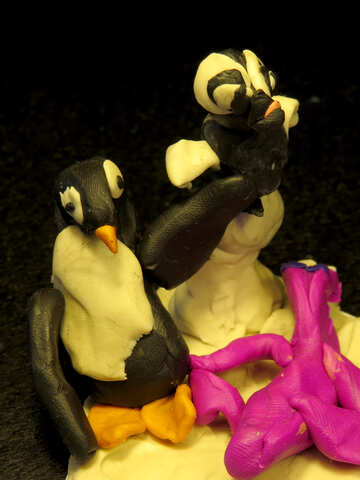 Pingüinos de plastilina №35053