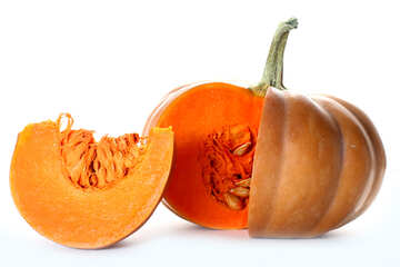 Pumpkin and cut piece of isolation №35608
