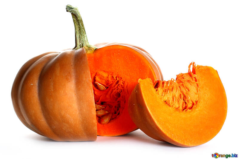 Cut pumpkin with no background №35607