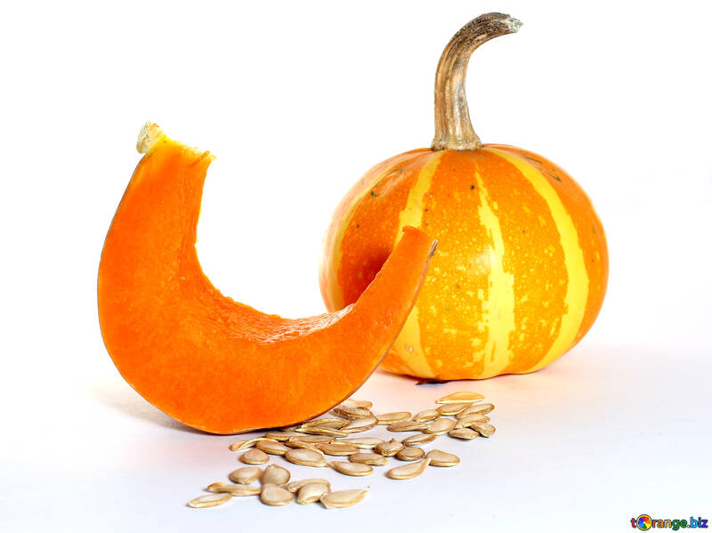 Picture with pumpkin and sunflower seeds isolated №35574