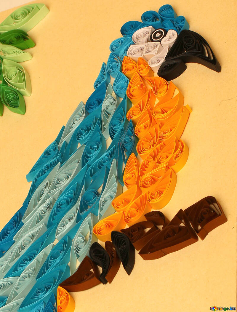 Macaw parrot out of paper quilling №35490
