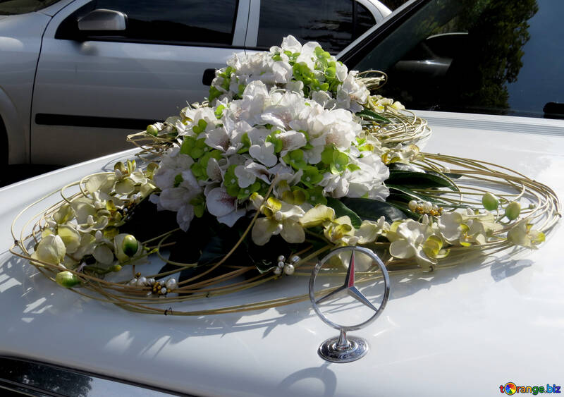 花の結婚式の車 №35772