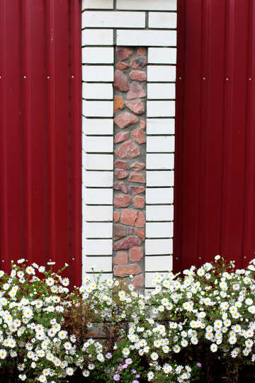 White brick fence post №36133