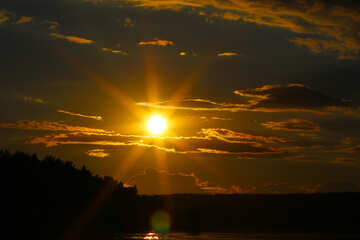 Золотой закат солнца  №36495