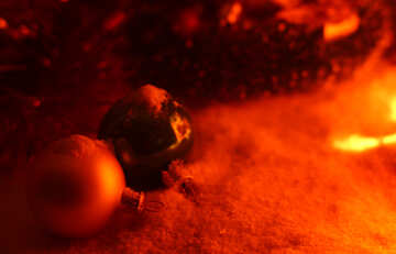Christmas balls on snow №37935