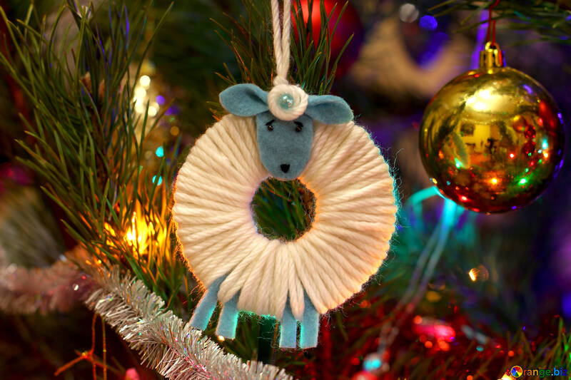Handmade christmas tree decorations sheep №37176
