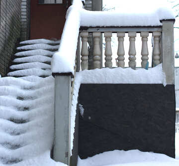 Schnee auf der Treppe №38977