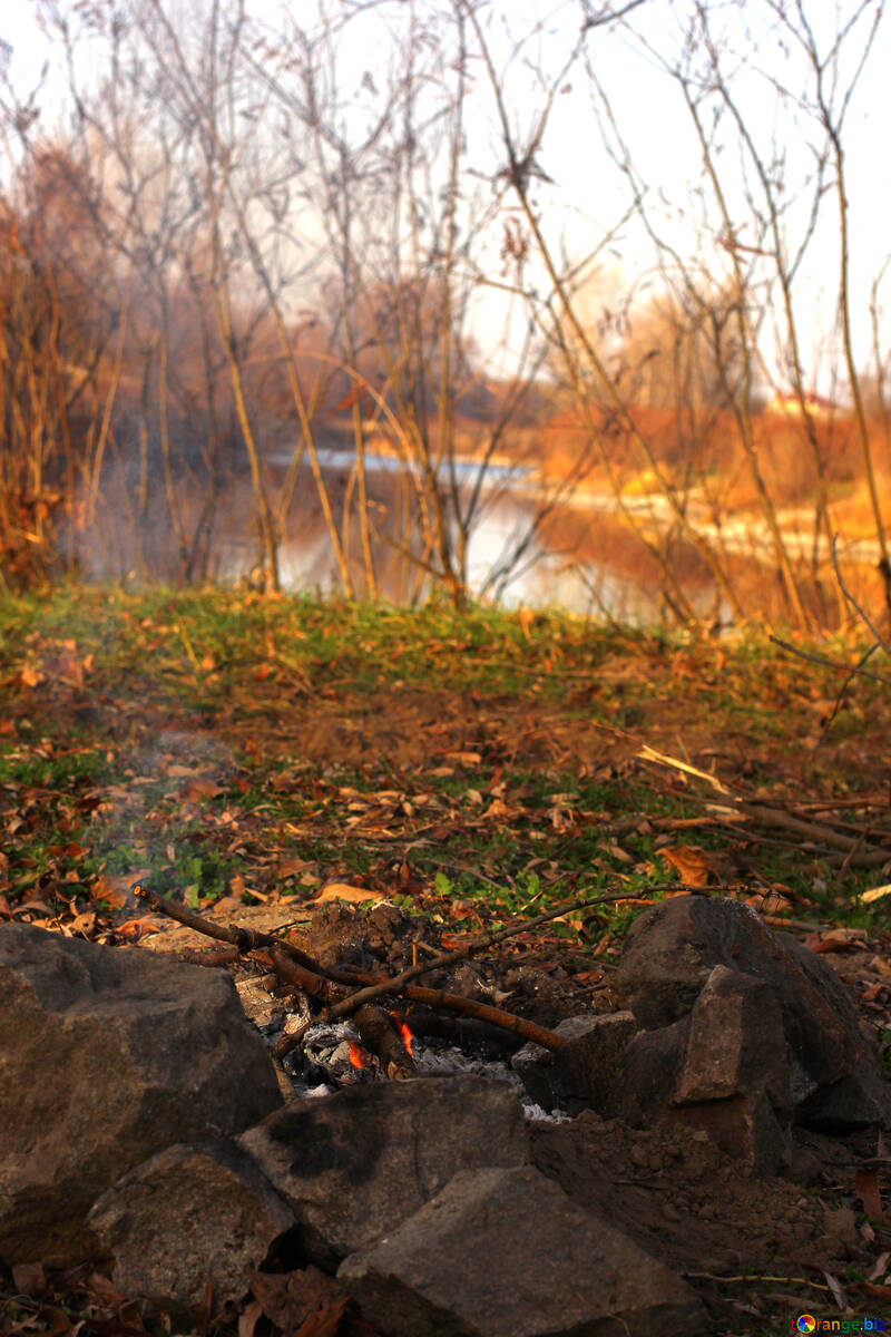 Bonfire on the shores of Lake №38602
