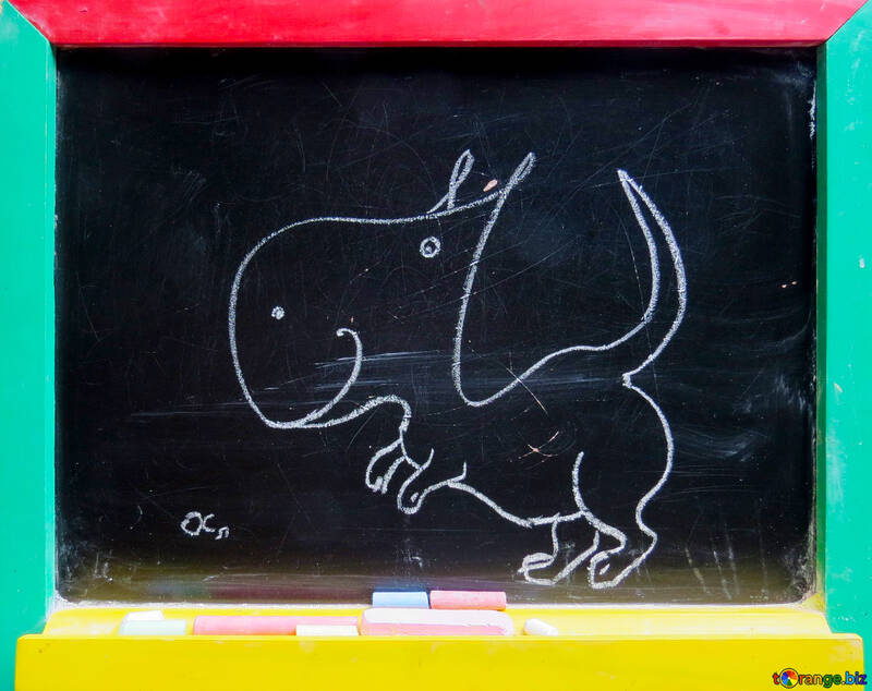 Dinosaur drawing chalk №39195