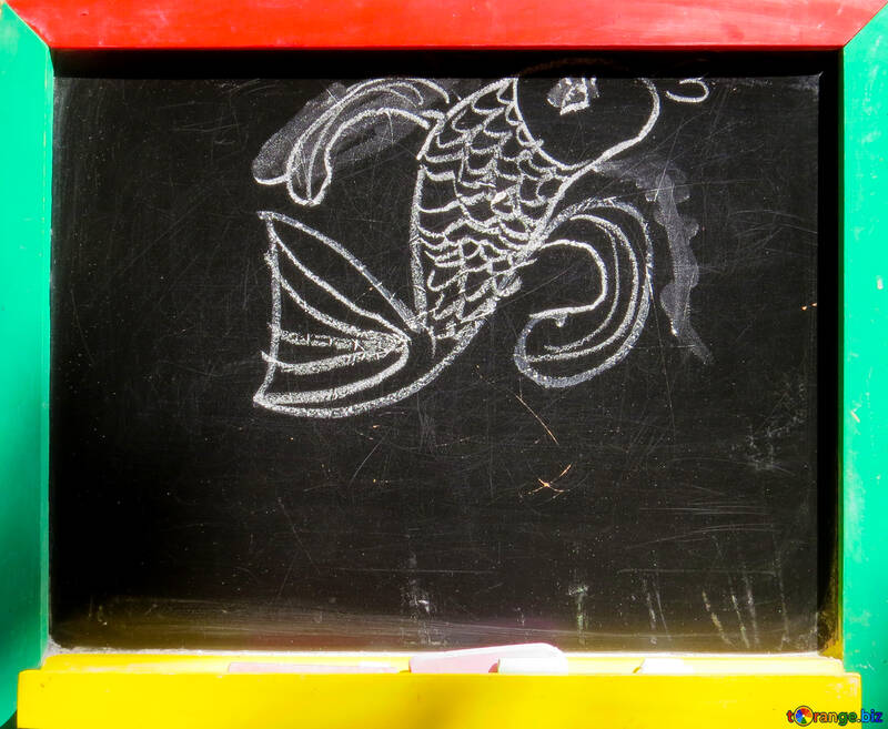 Fish drawing chalk №39190