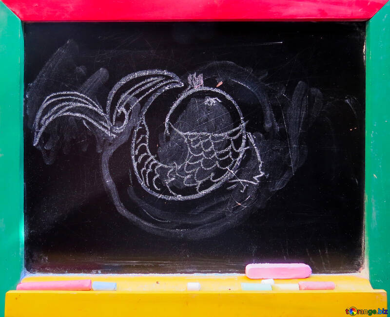 Fish drawing chalk №39208