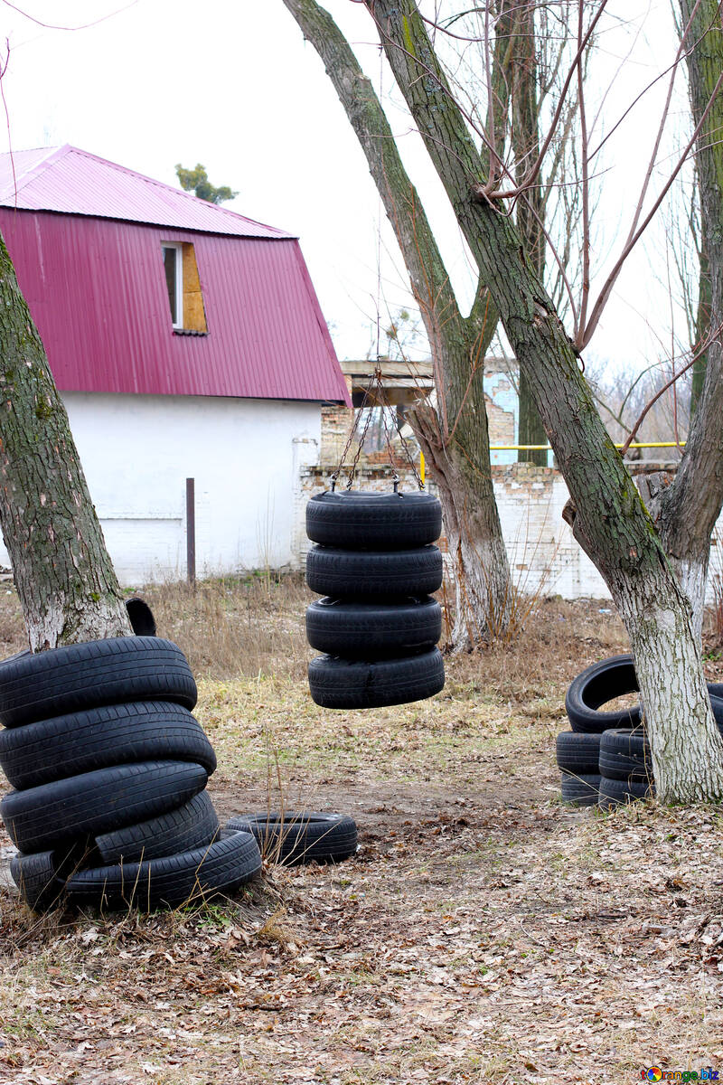 Sports projectile out of old tires №39041