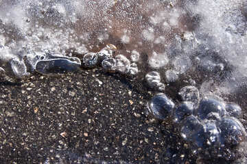 The ice is melting on the asphalt №4495