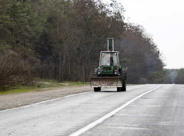 Tractor  on the road. №4912