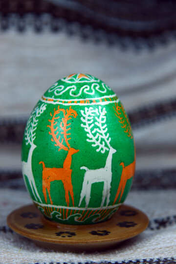Easter egg. Symbol deer. Agriculture, trade and knowledge. №4362
