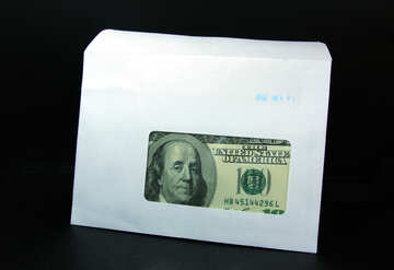 American money in  envelope. №4732