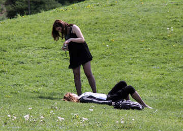 Girl  photographs  Woman  at  grass №4766