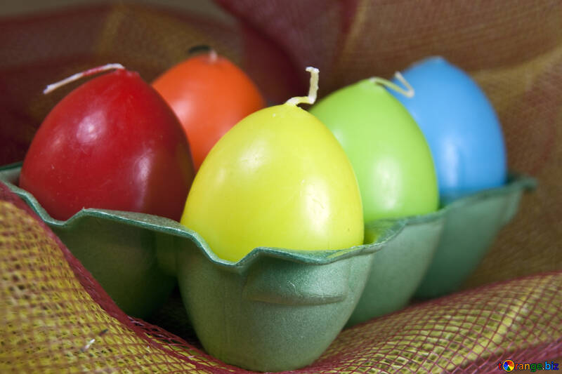 Colored eggs in tray №4340