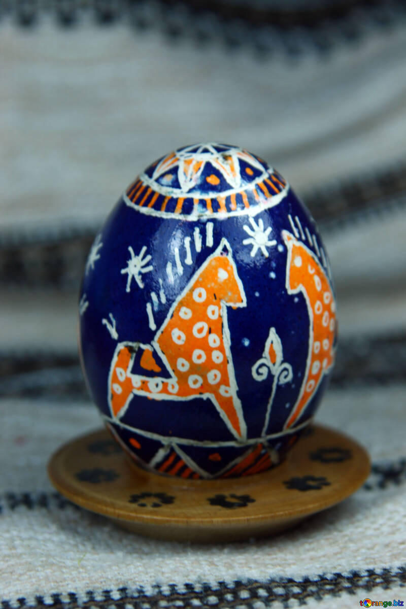 Uovo di Pasqua. Il simbolo del cavallo. Simbolo della fede e della devozione. №4367