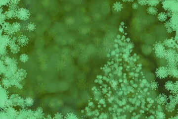 Árbol de Navidad fondo de Navidad con copos de nieve verdes №40695