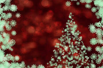 Dark Christmas background with tree of snowflakes №40733