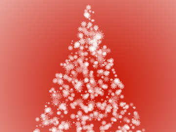 ClipArt Weihnachtsbaum rot von Schneeflocken №40735