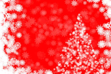 Red snowflakes new year tree clipart №40687