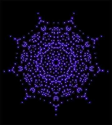Snowflake of colored dots №40102