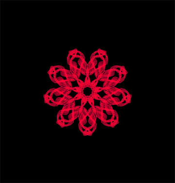 Red snowflake motif №40385