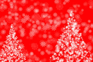 Snowflakes and Christmas trees background new year