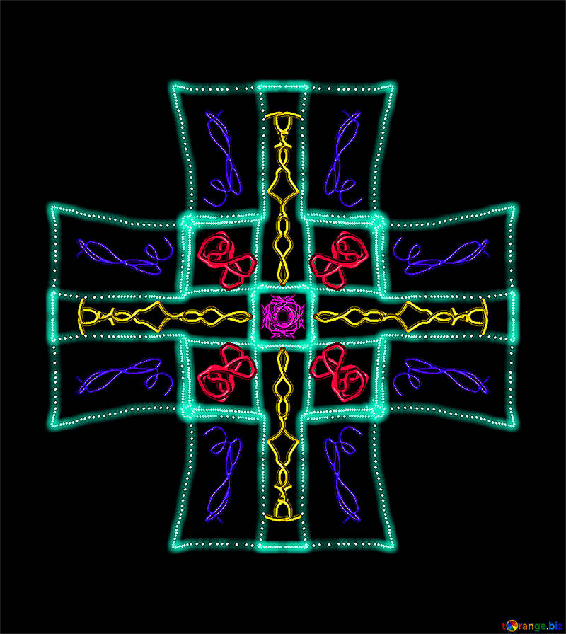 Symmetric color abstract picture on dark background №40460