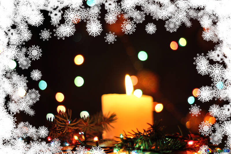 Background Christmas candle snowflake №40724
