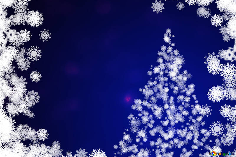 Hintergrund-Clipart-Weihnachtsbaum mit Schneeflocken №40697
