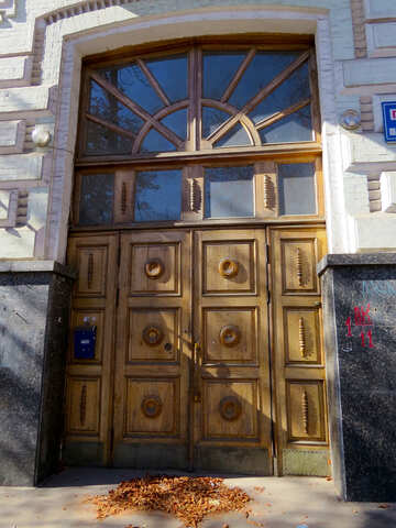 大きな木製のドア №41064