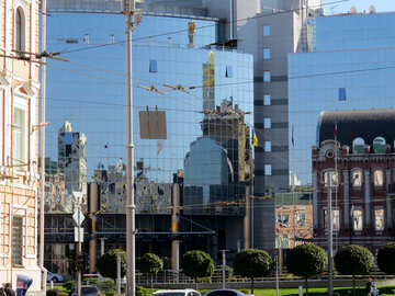 A fachada de vidro na cidade velha №41238