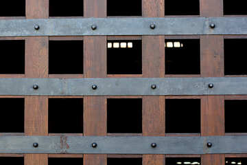 The texture of wood and metal grille №41635