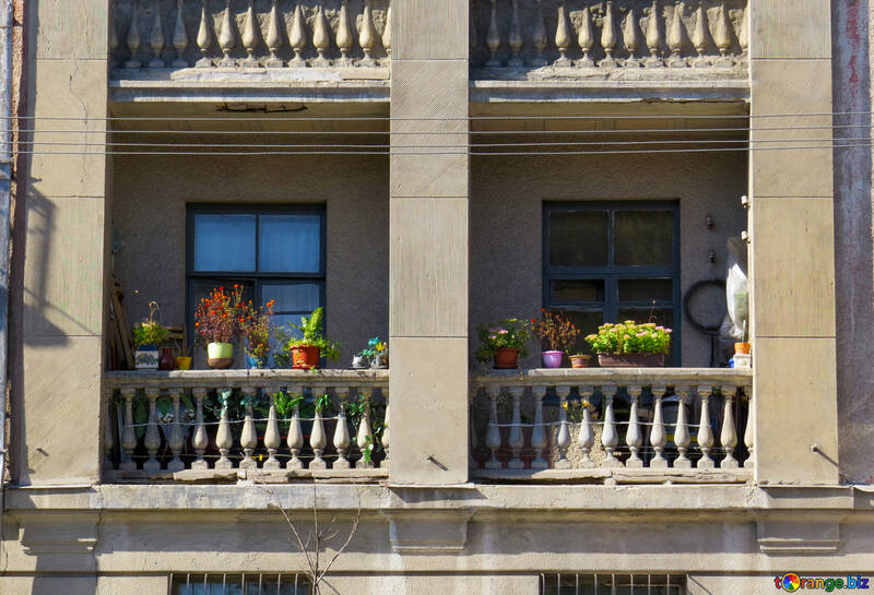 Alte Balkon mit Blumen №41012