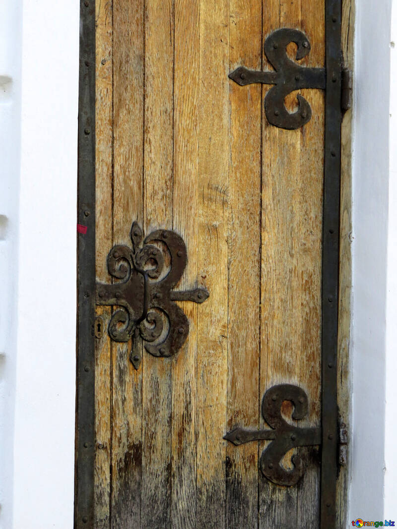 Antiken schmiede Dekoration an der Tür №41150