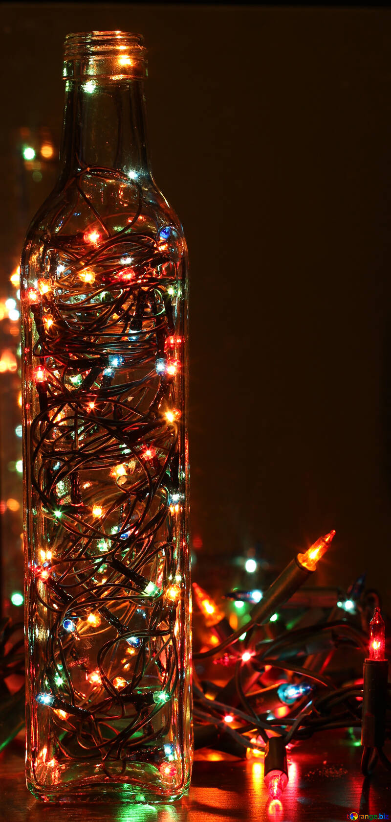 Christmas crafts Garland in the bottle lamp №41278