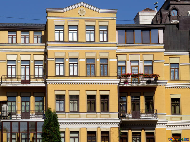 Yellow house facade texture №41126