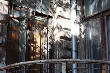 Old window behind bars №42140