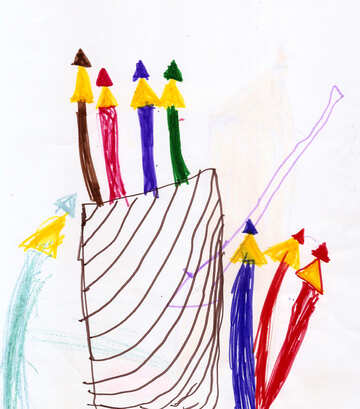 Дитячий малюнок кольорові гриби №42784