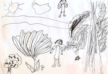 Children`s drawing mushroom picking №42868