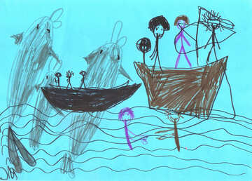 Дитячий малюнок дельфінарій №42790