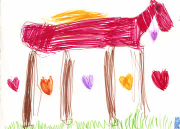 子供は、馬を描きます №42753